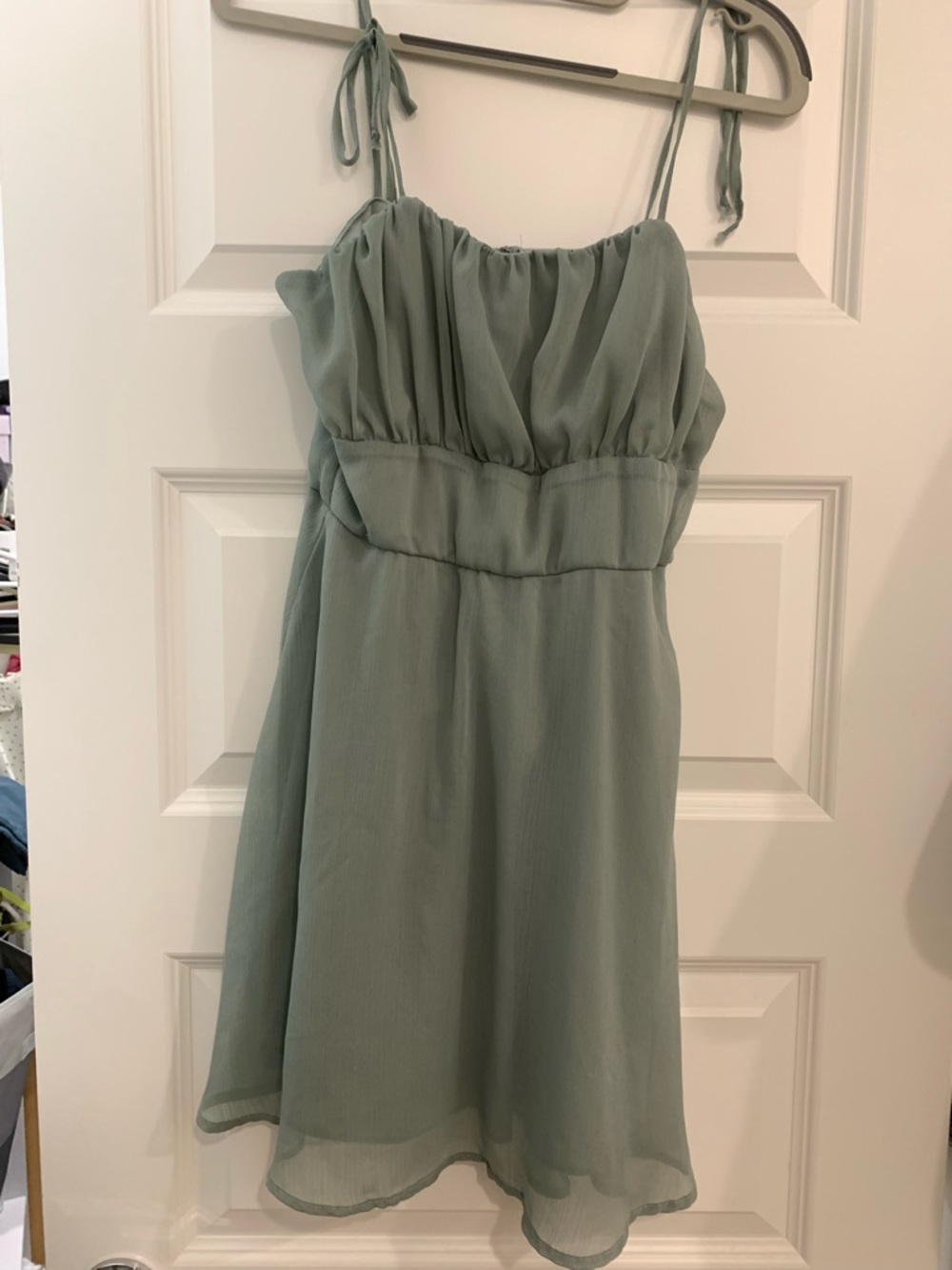 Trixxi Sage Green Chiffon Dress